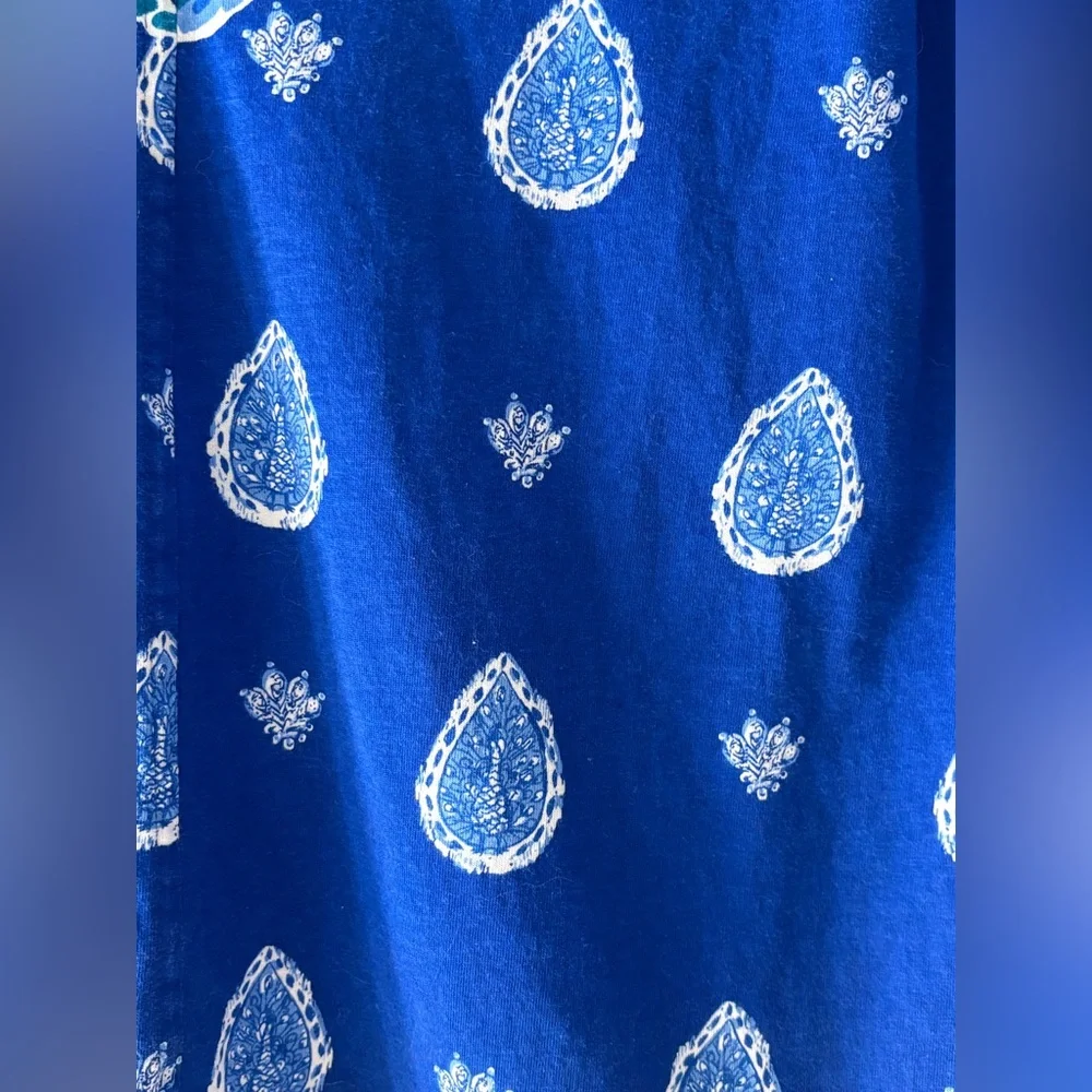 Lilly Pulitzer Blue Green Paisley Print Knit Dress size L - Picture 6 of 6